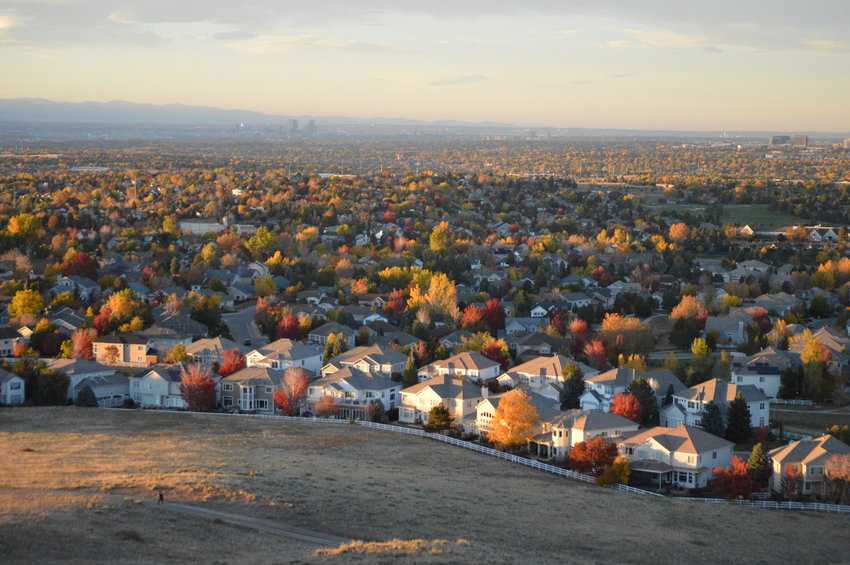 A vast view of homes from Bluffs Regional Park and Trail in Lone Tree on Oct. 21, 2022.